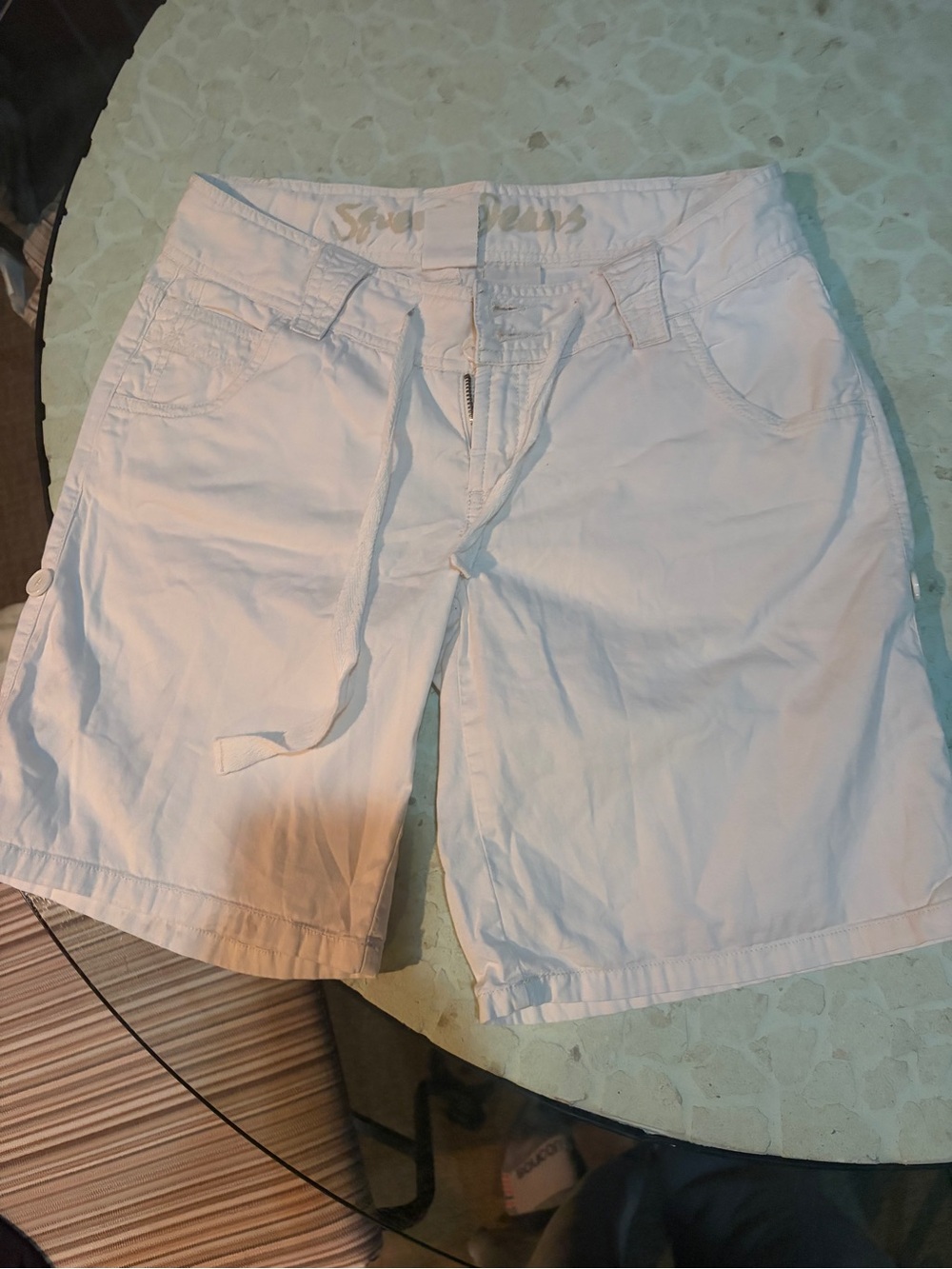 Squeeze White Women's Drawstring Bermudas